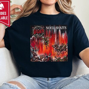 Heavy Metal Christmas Shirt, Death Metal T Shirt, Thrash Metal Tee, Metalhead Gift, Rock Band Merch, Dark Christmas Humor, Slayer Parody image 9