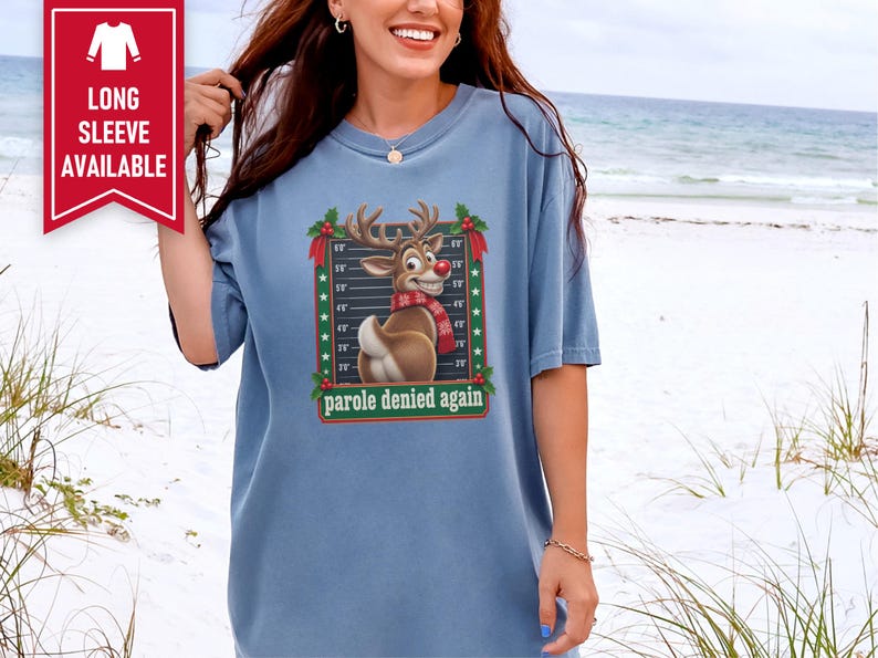 Christmas Family Shirt, Funny Christmas Sweatshirt, Reindeer Mugshot Holiday Tee, Naughty List Vacation Top image 7