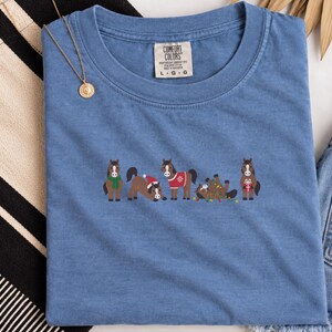 Christmas Horse Shirt, Funny Horse Lover Gift, Equestrian Holiday Sweatshirt, Festive Farm Animal Tee image 3