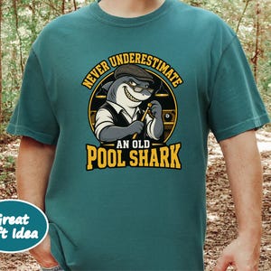 Billiards Shirt, Funny Pool Shark Shirt, Pool Player Gift, 8 Ball Shirt, Shark Graphic Tee, Billiard Lover Gift, Pool Hall Shirt image 8