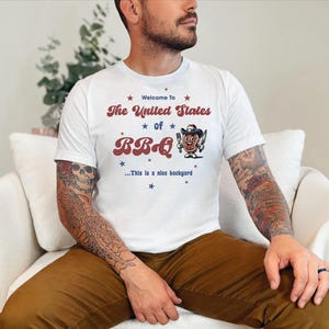 United States of BBQ Funny Shirt, Grill Master Dad Gift, Patriotic American Grilling Tee, 4th of July Barbecue Summer Cookout Gifts for Men image 4
