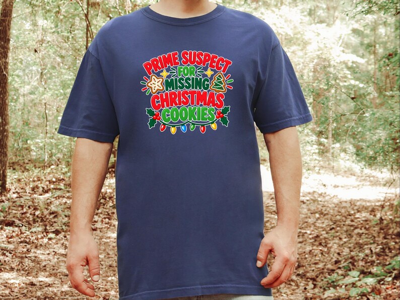 Prime Suspect Missing Christmas Cookies Shirt, Funny Holiday Baking Tee, Secret Santa Gift, Christmas Humor Top image 3