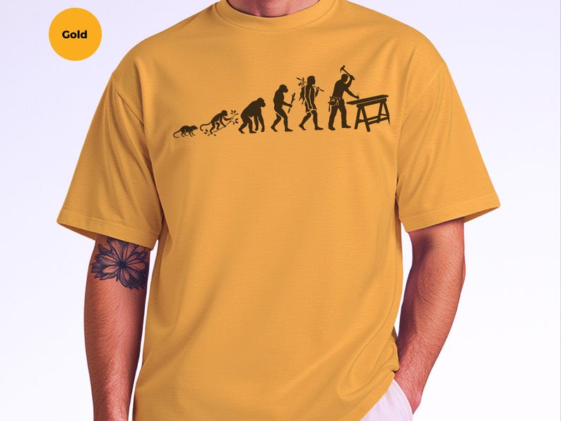 Builder Humor Evolution Of A Carpenter Tee, Funny Woodworker Shirt, Handyman Tradesman, Craftsman Blue Collar Apparel, Wood Working Gifts image 6
