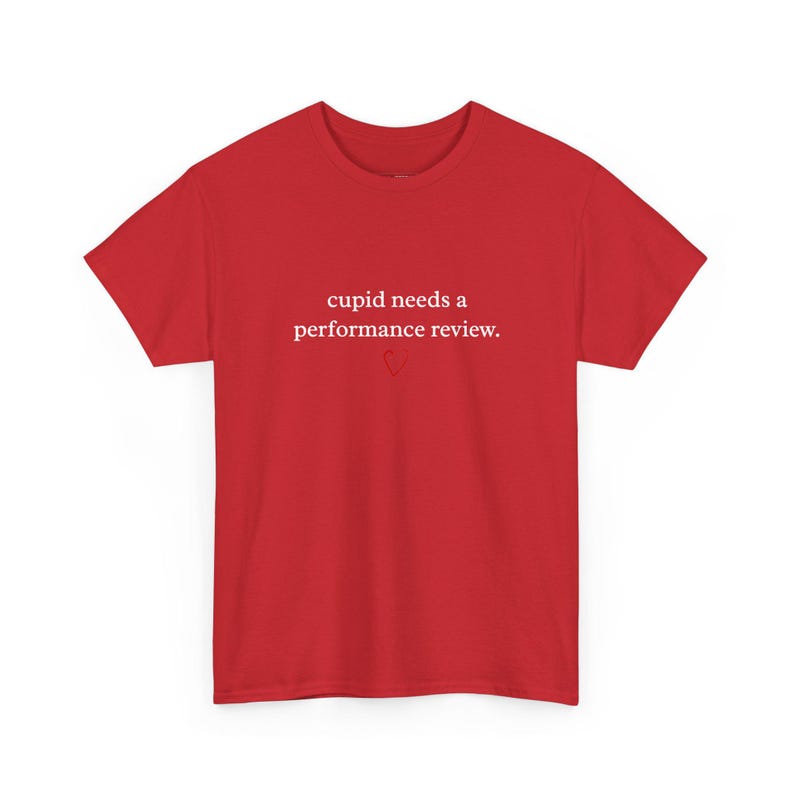 Performance Review Shirt, Cupid Needs A Performance Review Tee, Sarcastic HR Office Humor, Anti Valentine Single Life Tee, Job Performance image 1