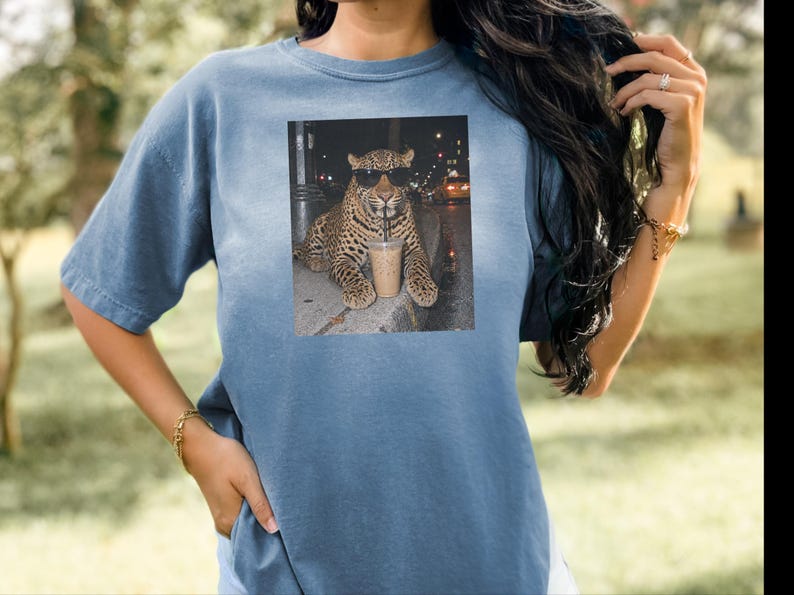 Leopardkaffe, kaffeälskare, rolig djurtröja, vildkatt bild 9