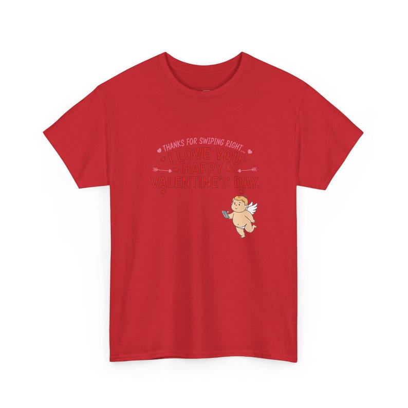 Thanks For Swiping Right Funny Valentines Day Shirt - Unique Dating App Humor Couple Gift for Boyfriend Girlfriend, Valentine Shirt image 1