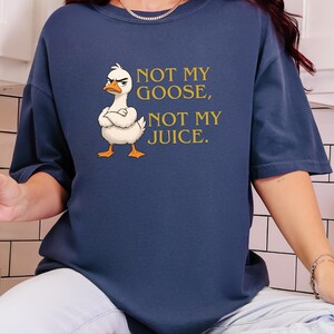 Comfort Colors Funny Goose Shirt, Not My Goose, Not My Juice Graphic Tee, Sarcastic Quote Shirt, Not My Problem Graphic Tee, Goose Humor Tee image 8