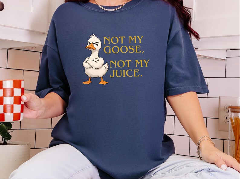 Comfort Colors Funny Goose Shirt, Not My Goose, Not My Juice Graphic Tee, Sarcastic Quote Shirt, Not My Problem Graphic Tee, Goose Humor Tee image 8