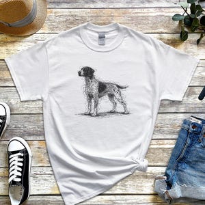Tysk korthårig pekare, GSP skisskonst-T-shirt | Jaktkläder för K9, Fågelhundfan, Tysk pekare-T-shirt, GSP-T-shirt, Gåva för pekareälskare bild 4