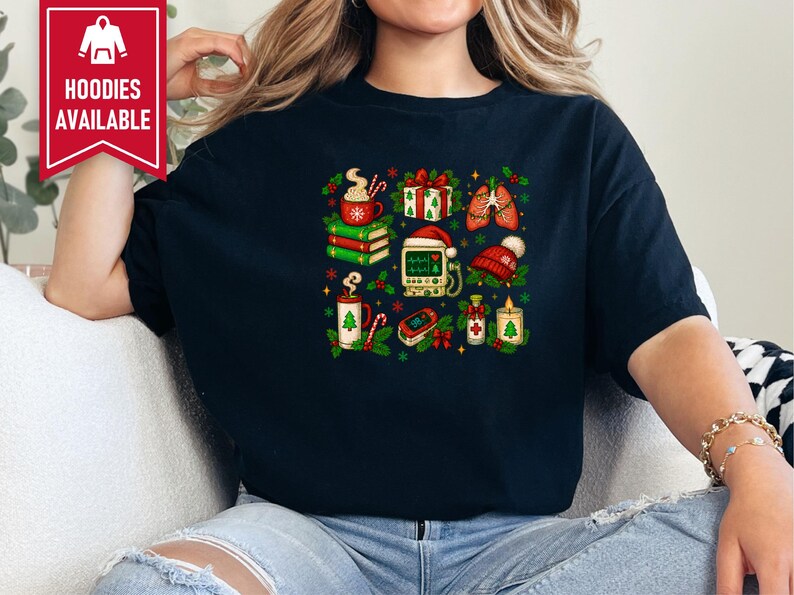 Respiratory Nurse Christmas Shirt, Respiratory Therapist Holiday Gift, Christmas Medical Crewneck, ICU Nurse Christmas Top image 9