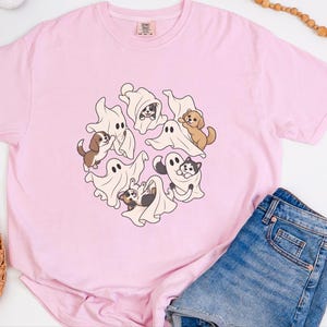 Ghost Dog Shirt, Halloween Dog Gift, Dog Mom Fall Tee, Puppy Halloween Costume, Spooky Season Shirt image 2
