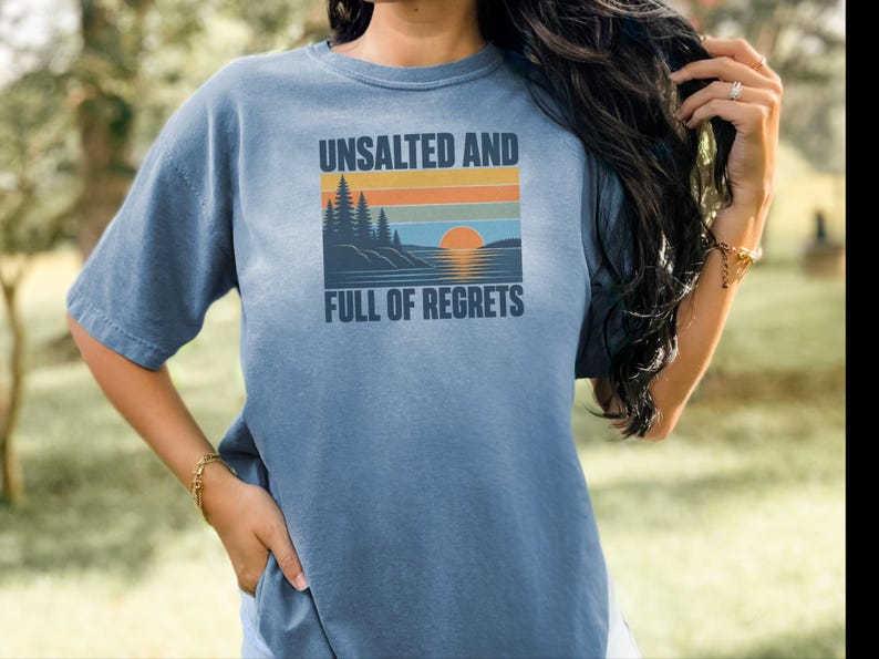 Vintage Lake Shirt, Great Lakes Gift, Funny Lake T Shirt, Unsalted And Full Of Regrets, Outdoor Nature Tee, Lake House Apparel Bild 12
