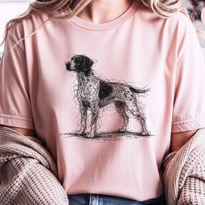 Tysk korthårig pekare, GSP skisskonst-T-shirt | Jaktkläder för K9, Fågelhundfan, Tysk pekare-T-shirt, GSP-T-shirt, Gåva för pekareälskare bild 12