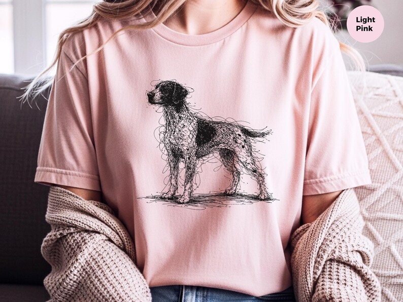 Tysk korthårig pekare, GSP skisskonst-T-shirt | Jaktkläder för K9, Fågelhundfan, Tysk pekare-T-shirt, GSP-T-shirt, Gåva för pekareälskare bild 12