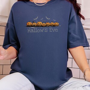 Comfort Colors Retro Monster Tee, Spooky Pumpkins Hallow and #39;s Eve Shirt, Vintage Bat Art Print, Jack O Lantern Fall Graphic T-Shirt image 10
