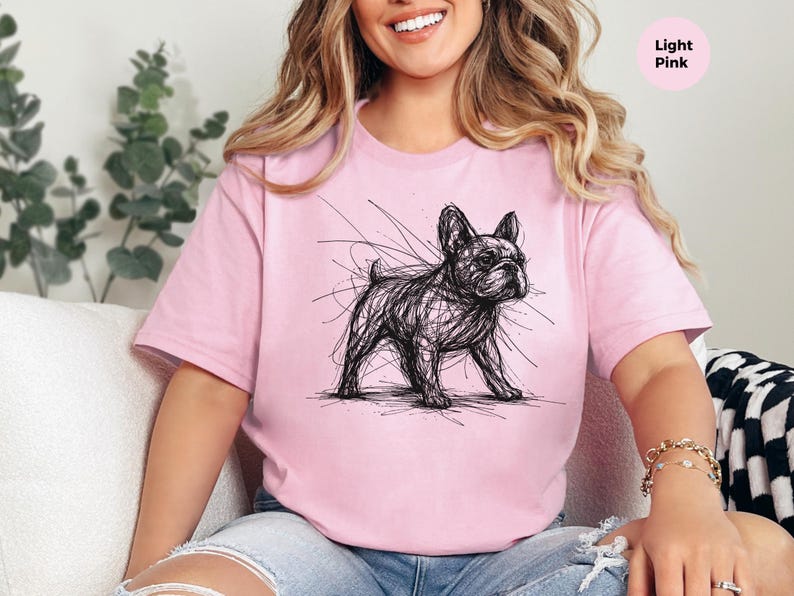 French Bulldog Shirt | French Bulldog Sketch Tee | Frenchie Lover Pet Owner Apparel image 2