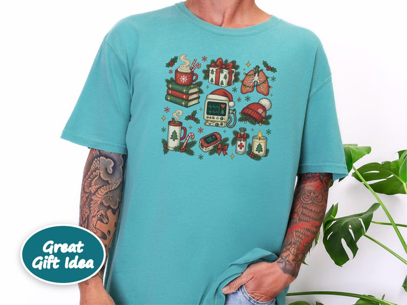 Respiratory Nurse Christmas Shirt, Respiratory Therapist Holiday Gift, Christmas Medical Crewneck, ICU Nurse Christmas Top image 10