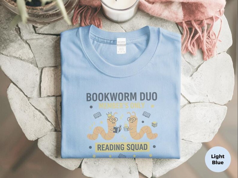 Bookworm Duo Shirt, Book Lovers Shirt, Reading Squad Tee, Book Club Gifts, Literary Nerd Gift, Funny Reading Buddy Apparel, Reading Shirts image 1