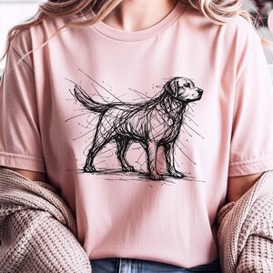 Camiseta de Labrador Retriever, Camiseta Sketch Lab, Ropa para Perros de Agua, Camiseta Canina Activa imagen 4