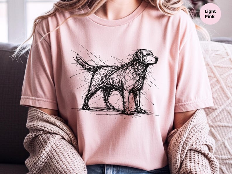Camiseta de Labrador Retriever, Camiseta Sketch Lab, Ropa para Perros de Agua, Camiseta Canina Activa imagen 4