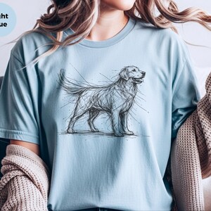 Golden Retriever Shirt | Sketch Canine Tee | Dog Lover Apparel | Puppy Art Print image 2