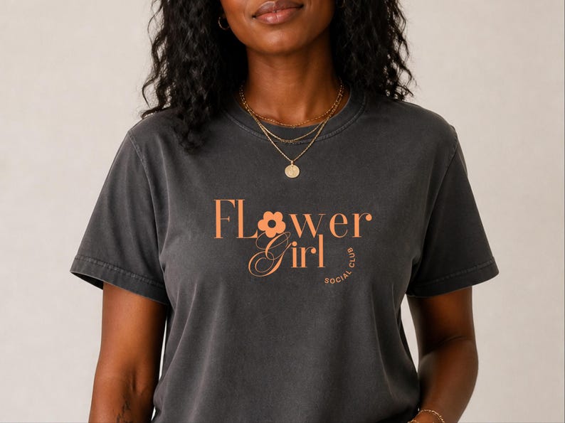 Comfort Colors Flower Girl Shirt, Flower Girl Social Club Tee, Kids Wedding Rehearsal Top, Petal Patrol Toddler Outfit, Flower Girl Tshirt image 15