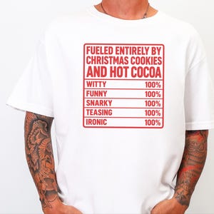 Funny Christmas Shirt, Nutrition Facts Tee, Christmas Cookie Lover Gift, Hot Cocoa Sweatshirt, Sarcastic Holiday Apparel image 4