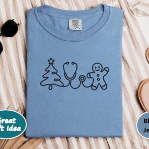 Holiday Nurse Shirt, Christmas Healthcare Shirt, Gingerbread Nurse Tee, Christmas Medical Shirt, Nurse Christmas Gift image 5