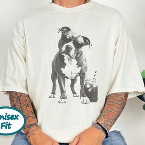 Funny Pitbull Shirt, Iced Coffee Dog Lover Gift, Pittie Mom Tee, Bully Breed Graphic Shirt, Vintage Dog Tee imagem 4