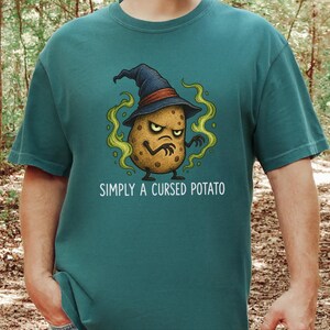 Aardappelshirt, grappig aardappelcadeau, tovenaars-T-shirt, weirdcore-shirt, magisch tovenaarsshirt, vervloekte aardappeltovenaar afbeelding 10