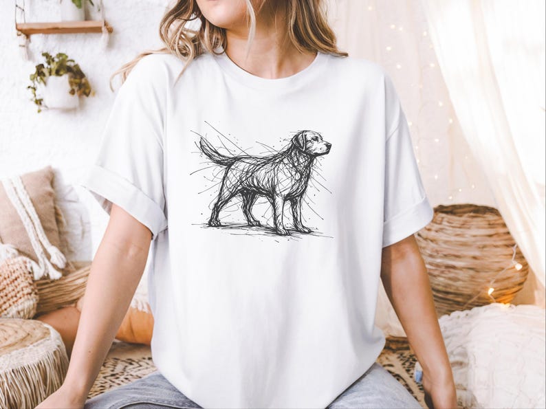Camiseta de Labrador Retriever, Camiseta Sketch Lab, Ropa para Perros de Agua, Camiseta Canina Activa imagen 6