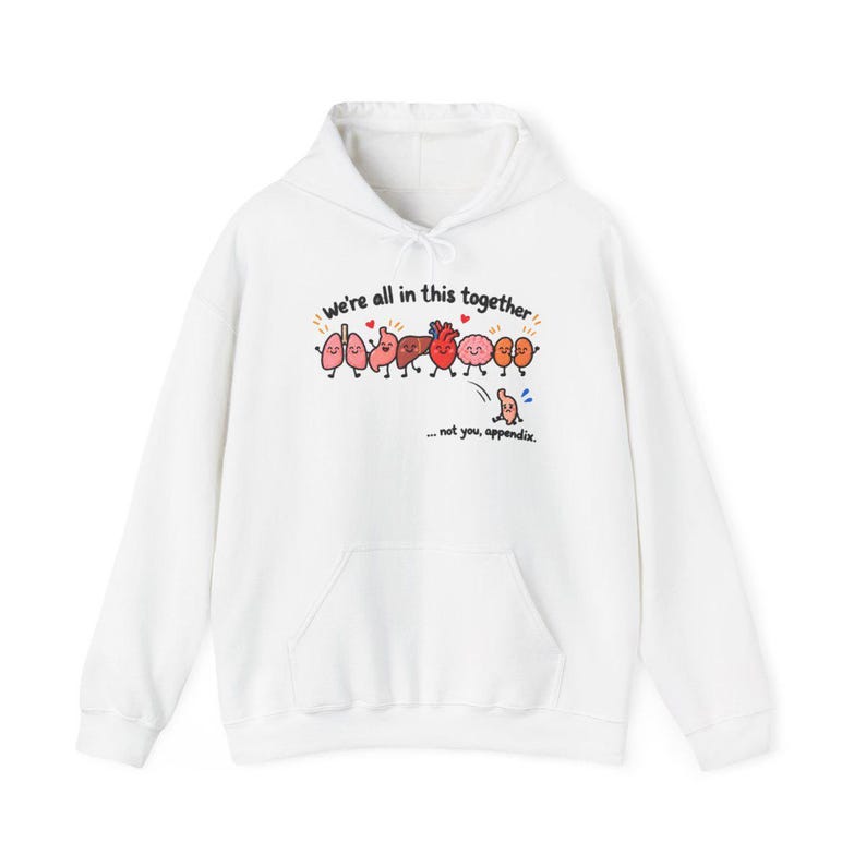 T-Shirt mit Blinddarm-OP-Motiv, lustiges Medizin-T-Shirt, Geschenk zur Genesung nach einer Blinddarmentfernung, niedliches T-Shirt mit menschlicher Organanatomie, Geschenk für OP-Krankenschwestern Bild 12