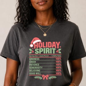 Christmas Nutrition Label Shirt, Family Holiday Party Tee, Holiday Spirit Matching Top, Funny Christmas Gift image 6