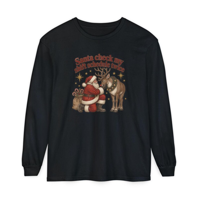 Night Shift Nurse Christmas Shirt, Vintage Santa Holiday Shirt, Night Shift Worker Gift, Christmas Nurse Tee, Retro Santa Claus Sweatshirt image 13