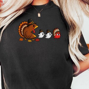 感謝祭の七面鳥シャツ、面白いゲーマーギフト、レトロビデオゲームTシャツ、感謝祭シャツ、七面鳥の日ギフト、レトロゲームファン 画像 6