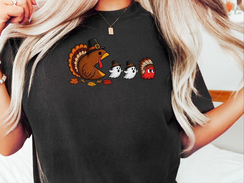 感謝祭の七面鳥シャツ、面白いゲーマーギフト、レトロビデオゲームTシャツ、感謝祭シャツ、七面鳥の日ギフト、レトロゲームファン 画像 6