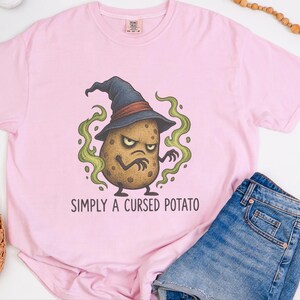 Aardappelshirt, grappig aardappelcadeau, tovenaars-T-shirt, weirdcore-shirt, magisch tovenaarsshirt, vervloekte aardappeltovenaar afbeelding 4