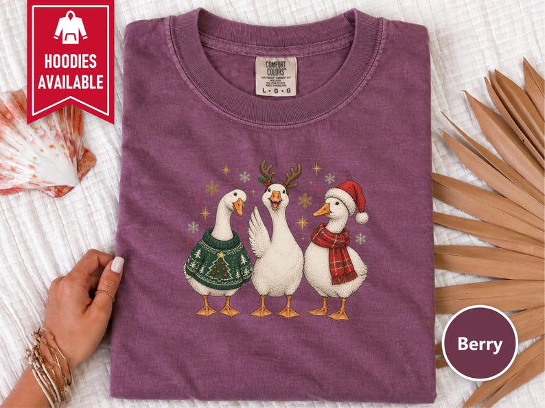 Christmas Goose Shirt, Festive Goose Sweatshirt, Funny Goose Gift, Holiday Bird Tee, Winter Animal Shirt, Ugly Christmas Sweater Style image 7