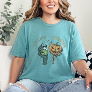 Comfort Colors Halloween Potion Heebie Jeebies Shirt, Witchy Skeleton Hands Tee, Jack O Lantern Spooky Season, Gothic Vintage Fall Graphic image 5