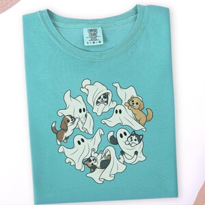 Ghost Dog Shirt, Halloween Dog Gift, Dog Mom Fall Tee, Puppy Halloween Costume, Spooky Season Shirt image 9
