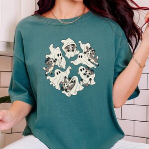 Funny Goat Shirt, Goat Mom Gift, Cute Ghost Shirt, Halloween Goat Lover Tee, Farm Animal Fall Shirt image 4