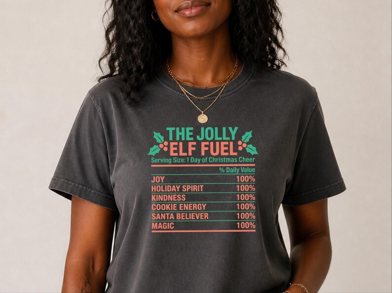 Christmas Elf Shirt, Funny Christmas Tee, Elf Costume, Holiday Family Shirt, Matching Christmas Shirt, Elf Fuel Shirt image 7