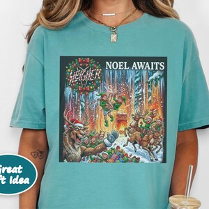 Heavy Metal Christmas Shirt, Sleigher Noel Awaits Thrash Holiday Tee, Punk Rock Christmas Gift, Metalhead Holiday Sweatshirt image 5