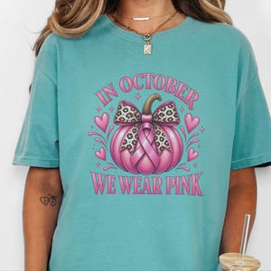 In oktober dragen we roze shirts, retro T-shirts ter ondersteuning van borstkanker, herfstcadeau met pompoenmotief, Warrior sweatshirt afbeelding 2