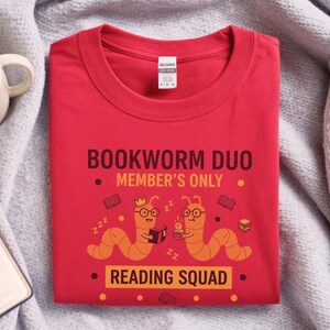 Bookworm Duo Shirt, Book Lovers Shirt, Reading Squad Tee, Book Club Gifts, Literary Nerd Gift, Funny Reading Buddy Apparel, Reading Shirts image 5