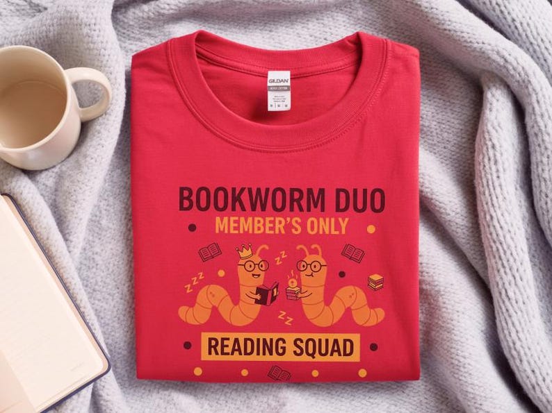 Bookworm Duo Shirt, Book Lovers Shirt, Reading Squad Tee, Book Club Gifts, Literary Nerd Gift, Funny Reading Buddy Apparel, Reading Shirts image 5