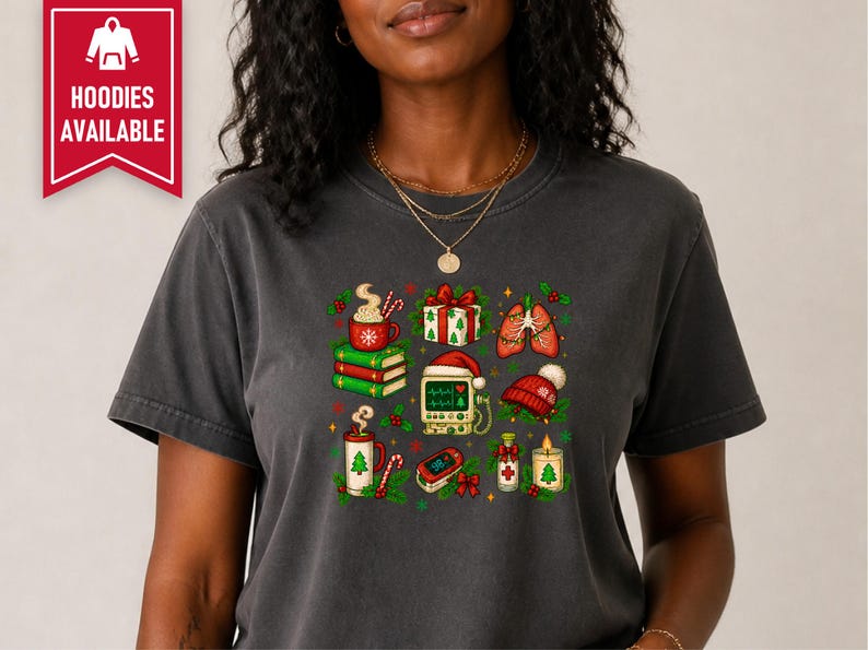 Respiratory Nurse Christmas Shirt, Respiratory Therapist Holiday Gift, Christmas Medical Crewneck, ICU Nurse Christmas Top image 5