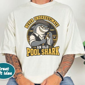 Billiards Shirt, Funny Pool Shark Shirt, Pool Player Gift, 8 Ball Shirt, Shark Graphic Tee, Billiard Lover Gift, Pool Hall Shirt image 4
