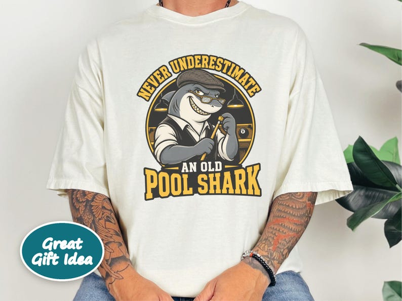 Billiards Shirt, Funny Pool Shark Shirt, Pool Player Gift, 8 Ball Shirt, Shark Graphic Tee, Billiard Lover Gift, Pool Hall Shirt image 4