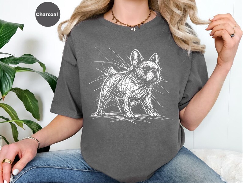 French Bulldog Shirt | French Bulldog Sketch Tee | Frenchie Lover Pet Owner Apparel image 3